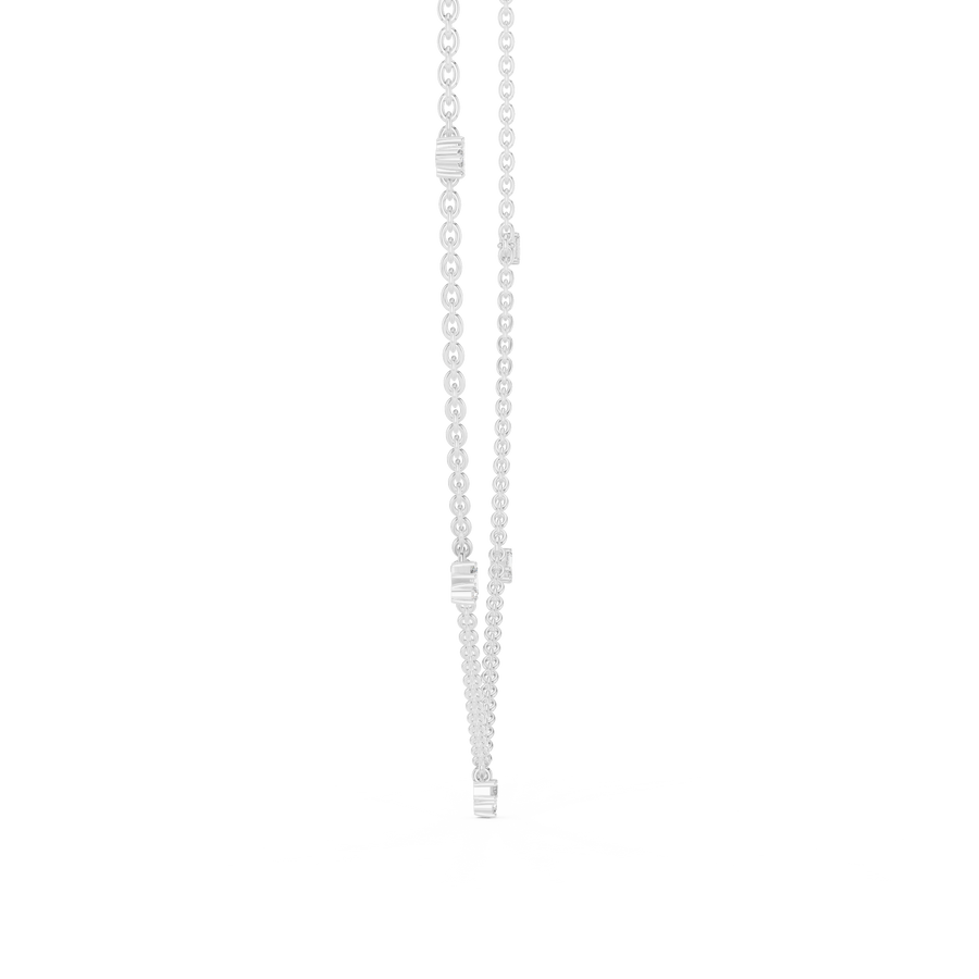 Minimalist Round & Baguette  Diamond Pendant
