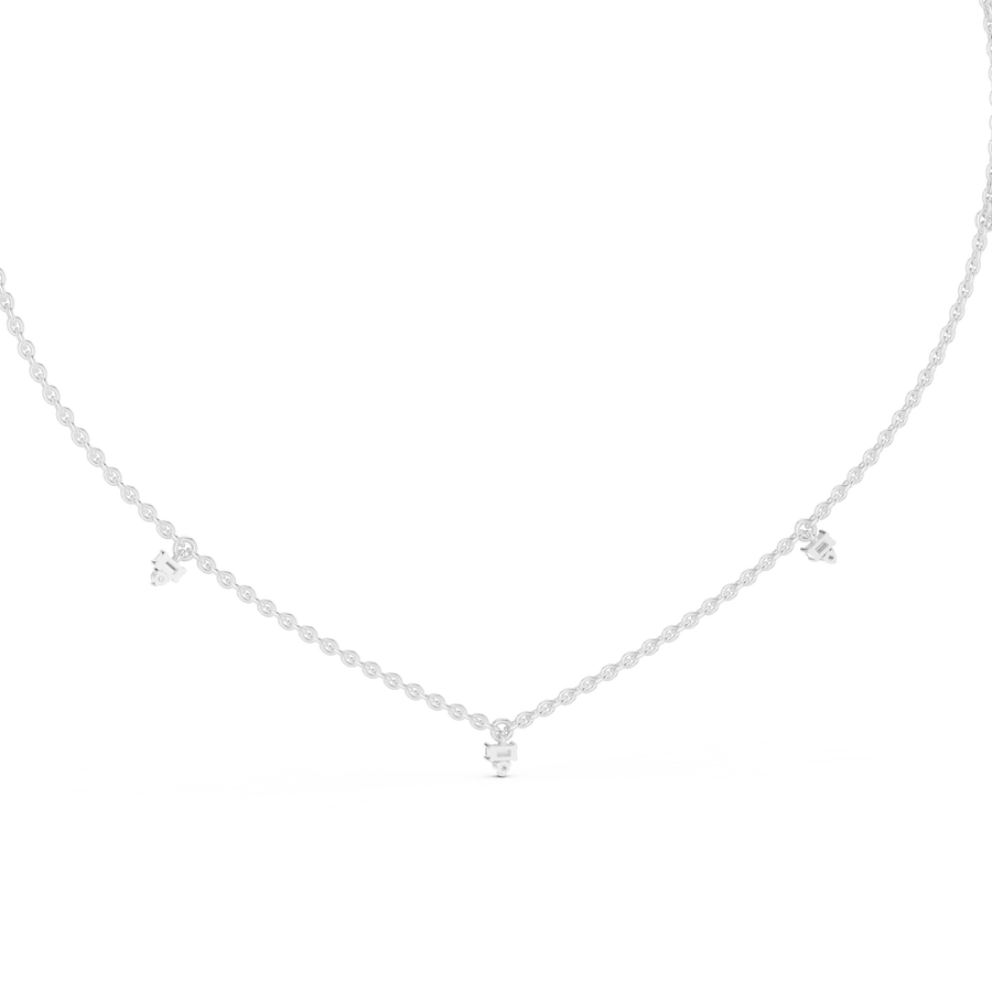 Minimalist Round & Baguette  Diamond Pendant