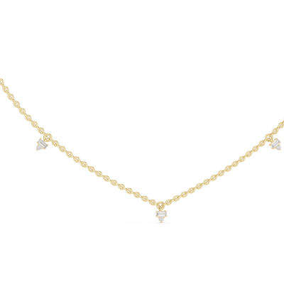 Minimalist Round & Baguette  Diamond Pendant