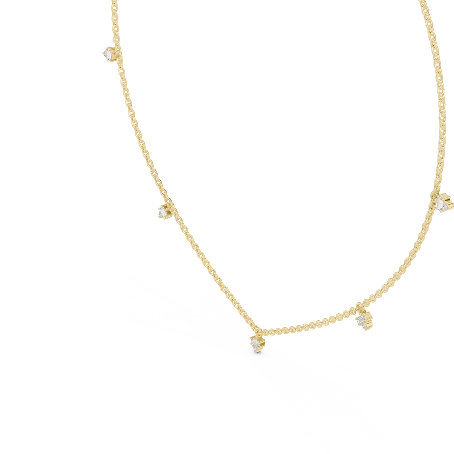 Minimalist Round & Baguette  Diamond Pendant