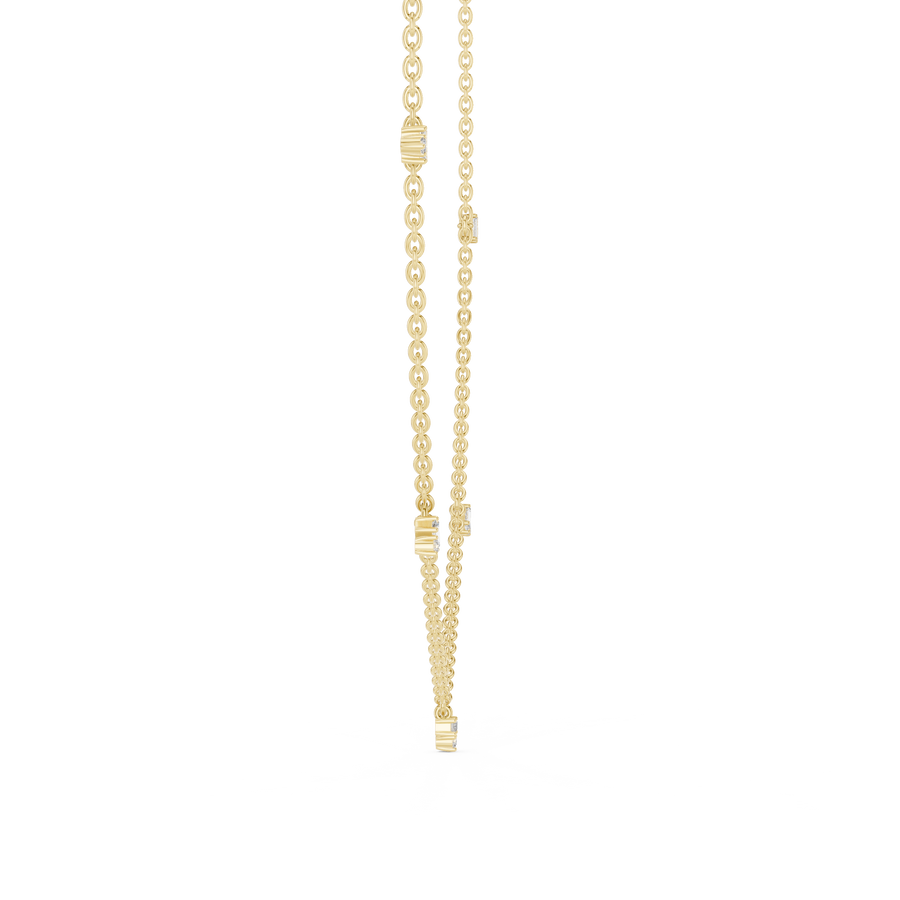 Minimalist Round & Baguette  Diamond Pendant