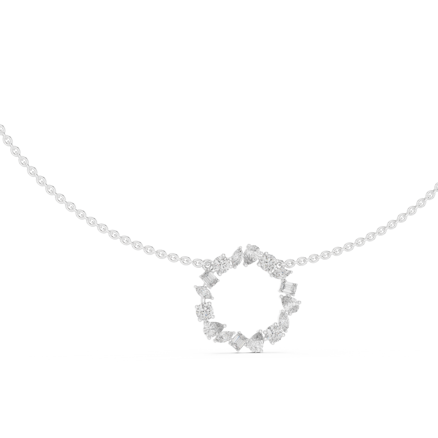 Elvarielle Floral Multi-Shape Diamond Pendant