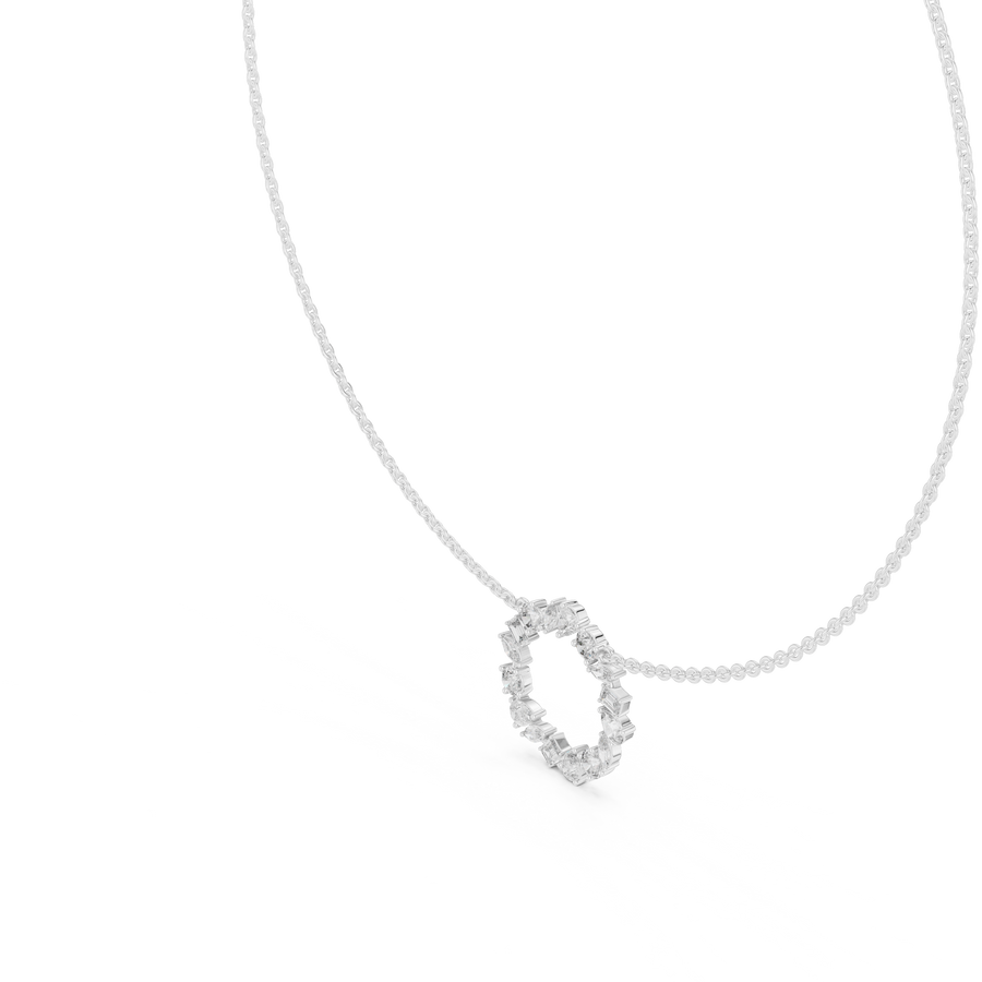 Elvarielle Floral Multi-Shape Diamond Pendant