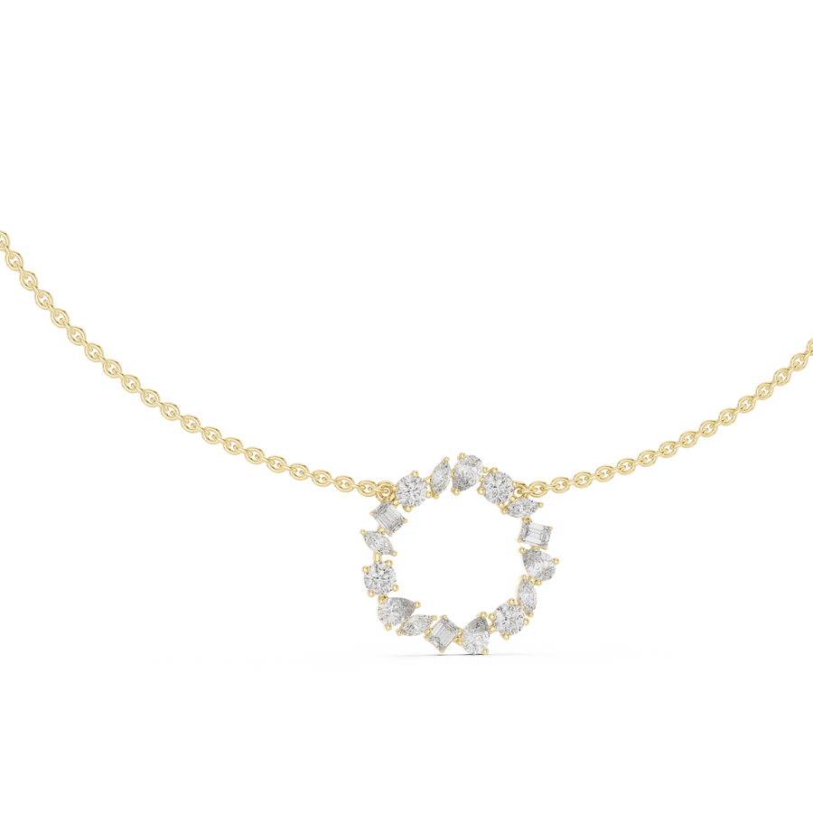 Elvarielle Floral Multi-Shape Diamond Pendant