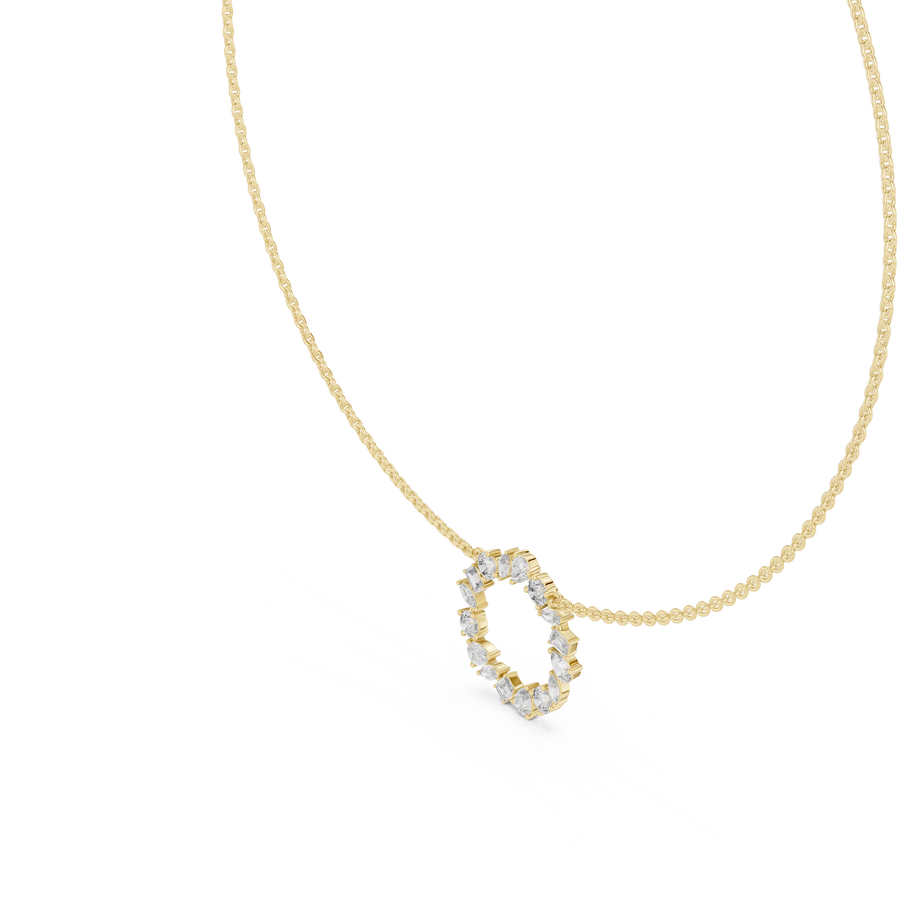 Elvarielle Floral Multi-Shape Diamond Pendant