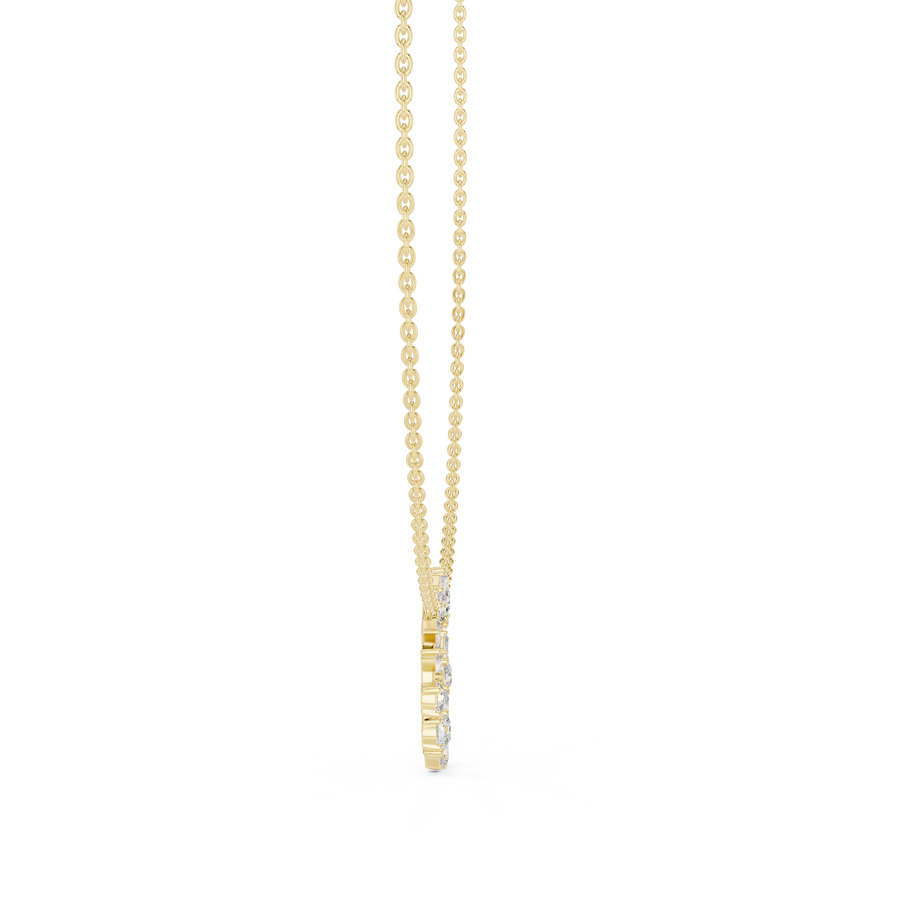 Elvarielle Floral Multi-Shape Diamond Pendant