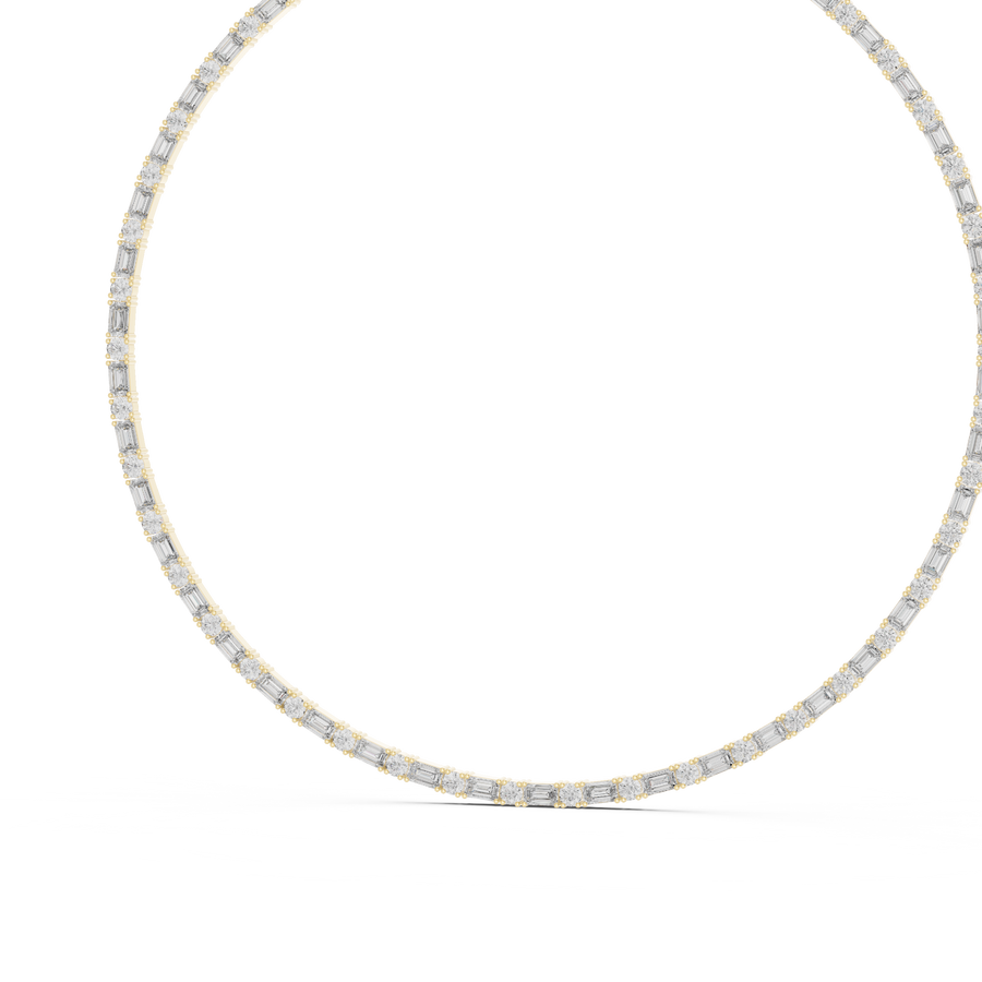 Cavaryna Round & Emerald  Diamond Necklace