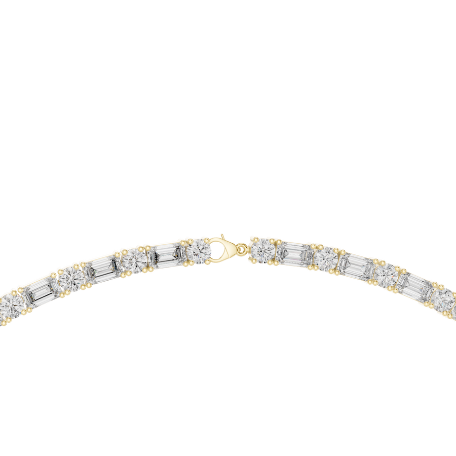 Cavaryna Round & Emerald  Diamond Necklace