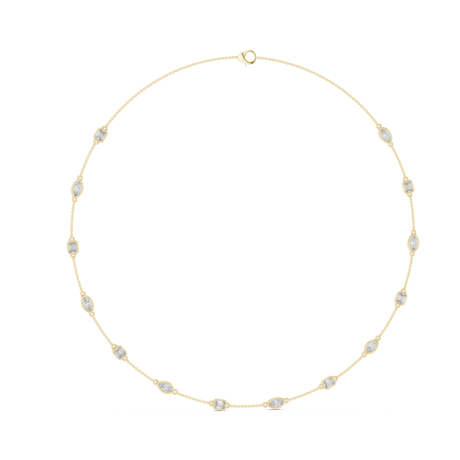 Zavellia Emerald & Marquise  Diamond Necklace