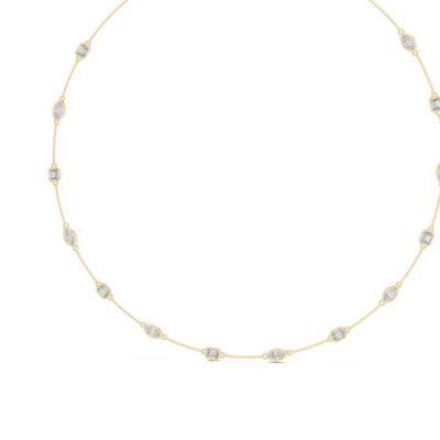Zavellia Emerald & Marquise  Diamond Necklace