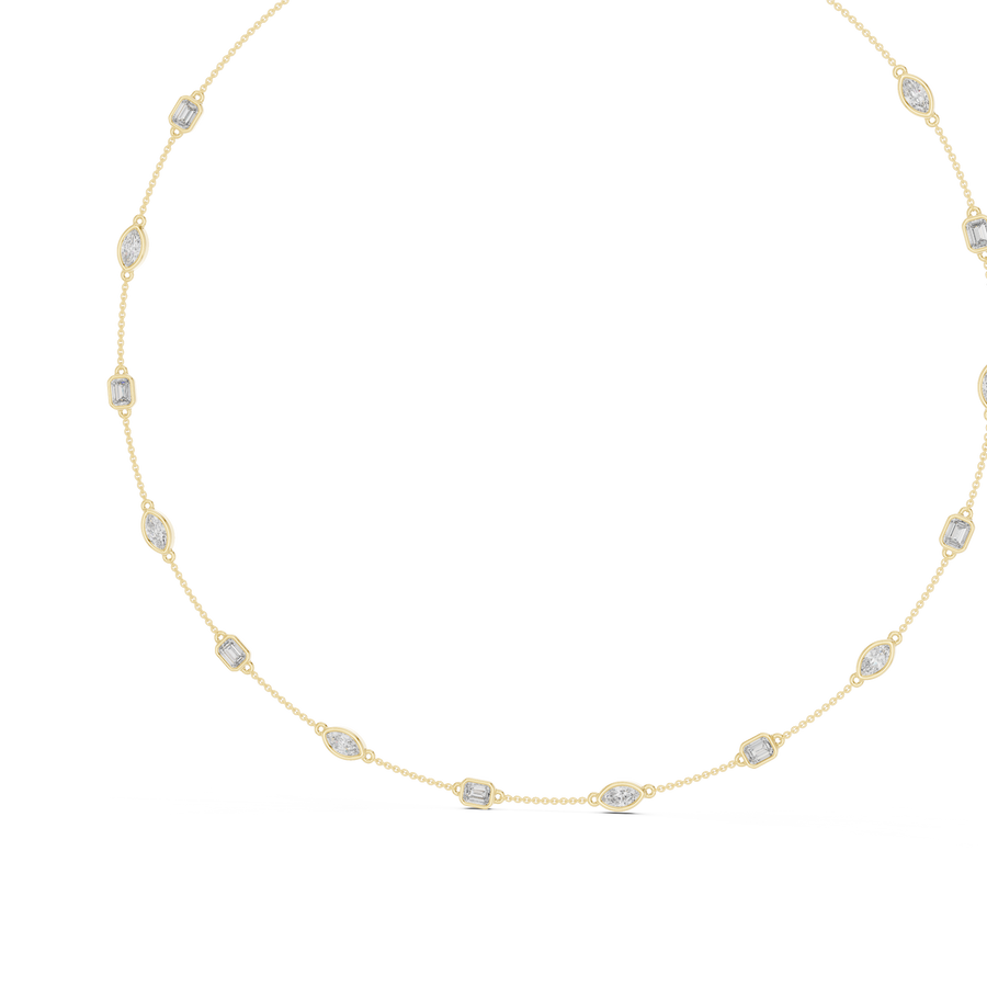 Zavellia Emerald & Marquise  Diamond Necklace