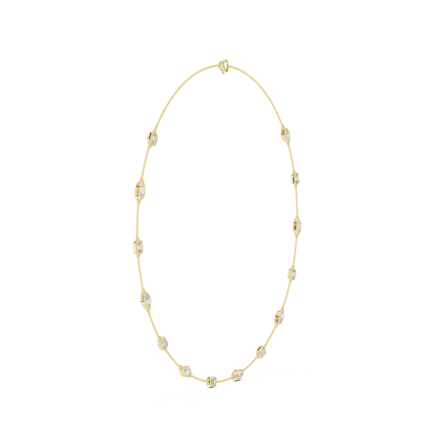 Zavellia Emerald & Marquise  Diamond Necklace