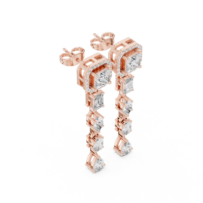 Zelienne Mixed-Cut Diamond Earrings