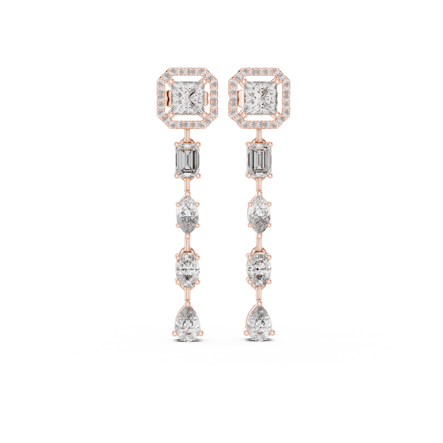 Zelienne Mixed-Cut Diamond Earrings