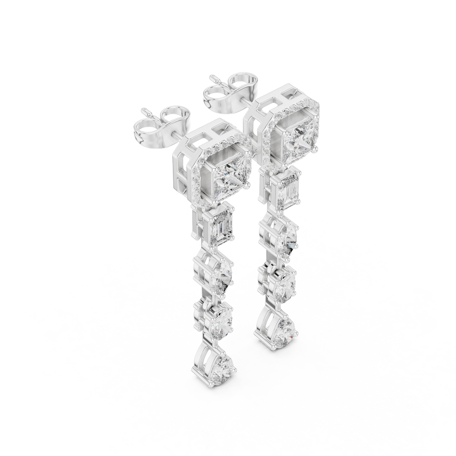 Zelienne Mixed-Cut Diamond Earrings