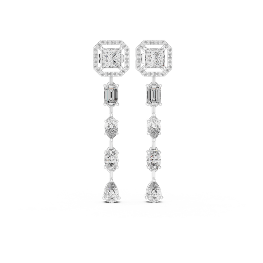 Zelienne Mixed-Cut Diamond Earrings