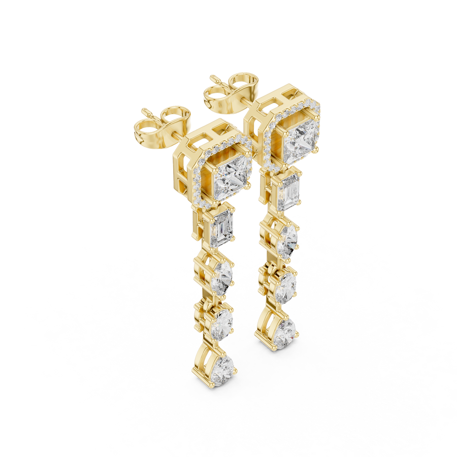 Zelienne Mixed-Cut Diamond Earrings