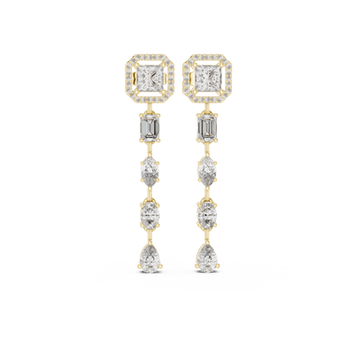Zelienne Mixed-Cut Diamond Earrings