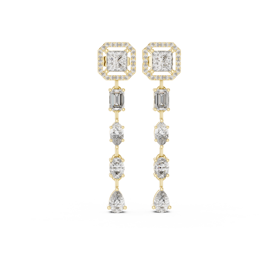 Zelienne Mixed-Cut Diamond Earrings