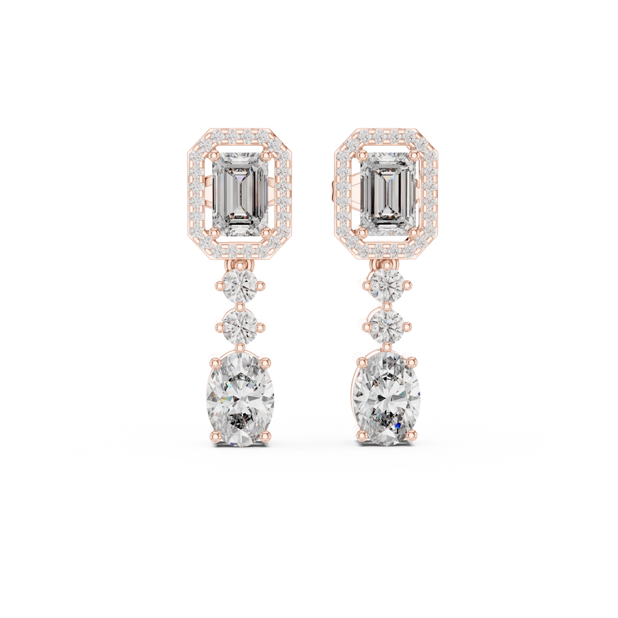 Calivienne Mixed-Cut Diamond Earrings