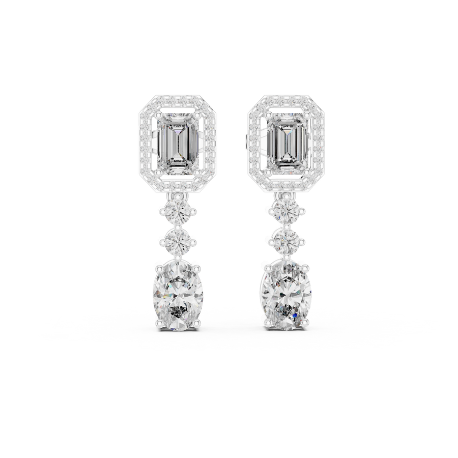 Calivienne Mixed-Cut Diamond Earrings