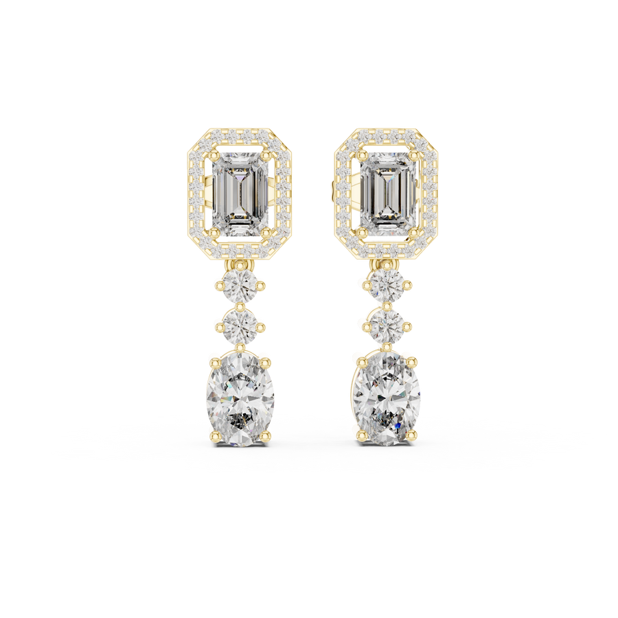 Calivienne Mixed-Cut Diamond Earrings