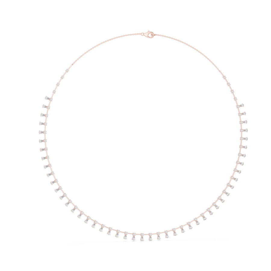 Elvarenne Round & Pear  Diamond Necklace