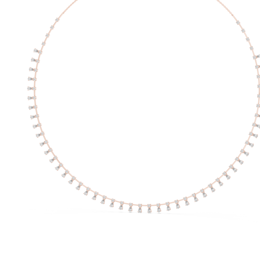 Elvarenne Round & Pear  Diamond Necklace
