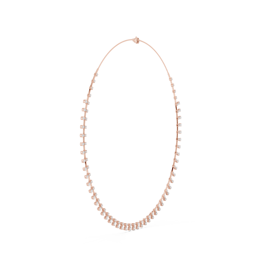Elvarenne Round & Pear  Diamond Necklace