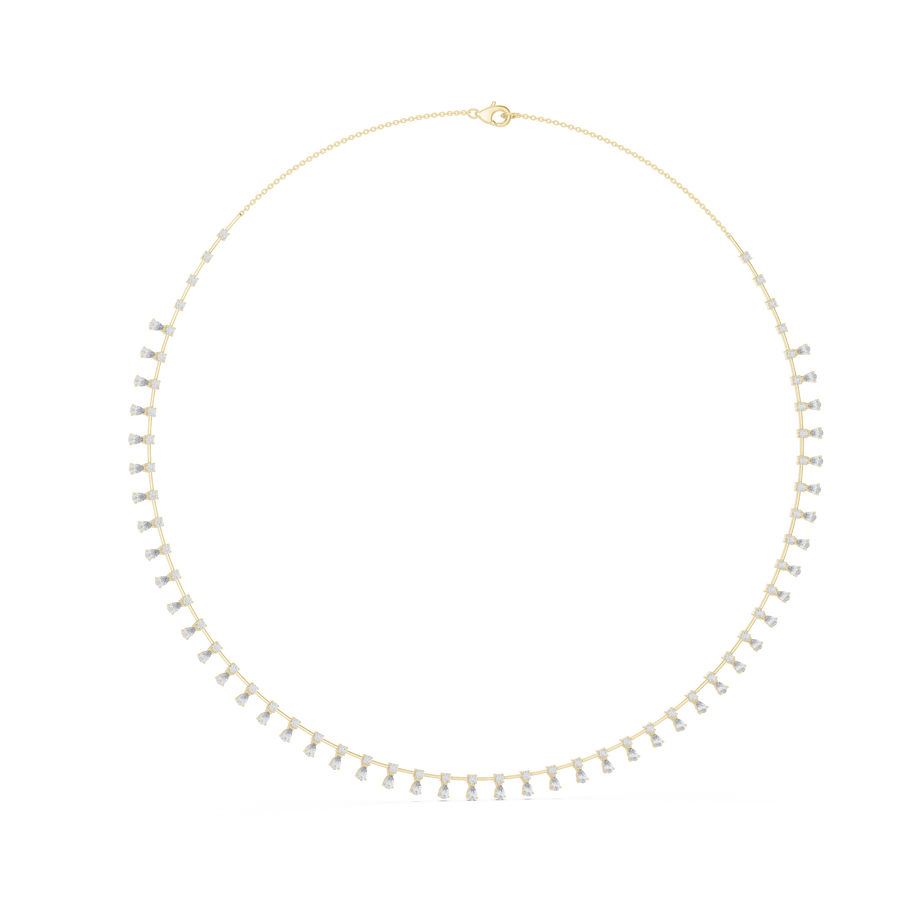 Elvarenne Round & Pear  Diamond Necklace
