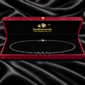 Black Diamond Beaded Necklace, Sterling Silver Lobster Clasp, 16–21 Inches + Free Diamond Studs