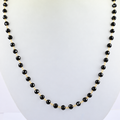 4 mm Black Diamond Chain Necklace with Solitaire Clasp, 925 Sterling Silver, 16–28 Inches + Certified! Free Diamond Studs.
