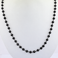 4 mm Black Diamond Chain Necklace with Solitaire Clasp, 925 Sterling Silver, 16–28 Inches + Certified! Free Diamond Studs.