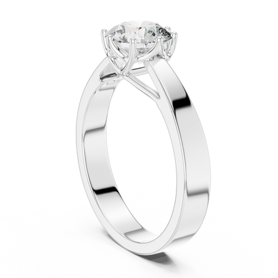 6.5 mm Round Diamond Solitaire Ring