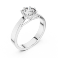 6.5 mm Round Diamond Solitaire Ring