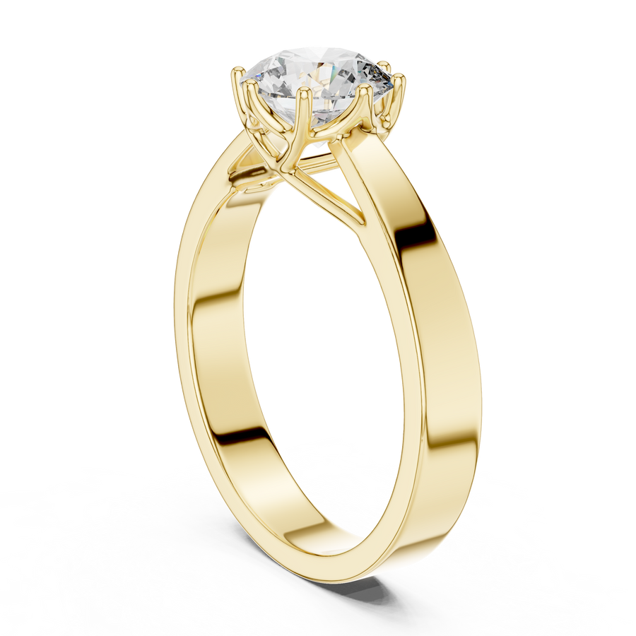 6.5 mm Round Diamond Solitaire Ring