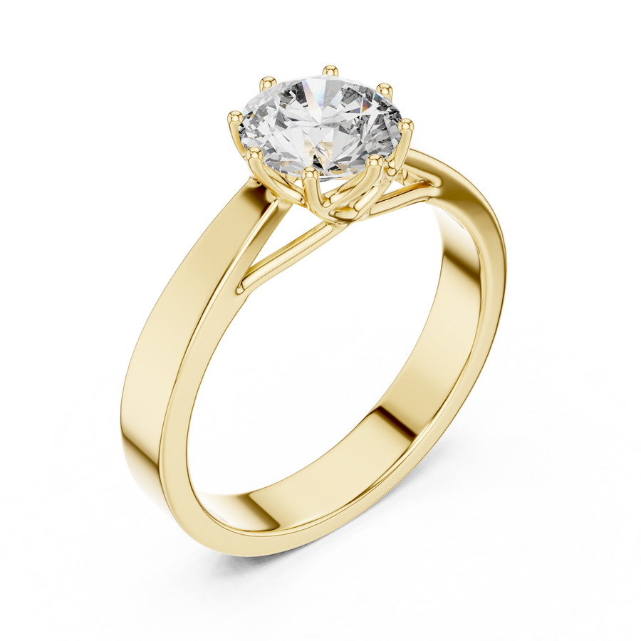 6.5 mm Round Diamond Solitaire Ring