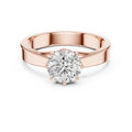 6.5 mm Round Diamond Solitaire Ring