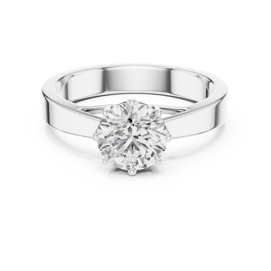 6.5 mm Round Diamond Solitaire Ring