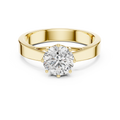 6.5 mm Round Diamond Solitaire Ring