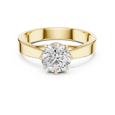 6.5 mm Round Diamond Solitaire Ring