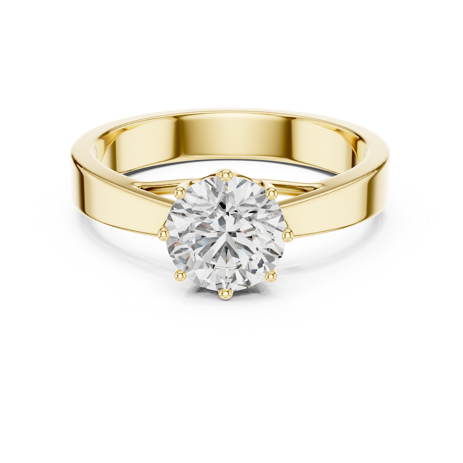6.5 mm Round Diamond Solitaire Ring