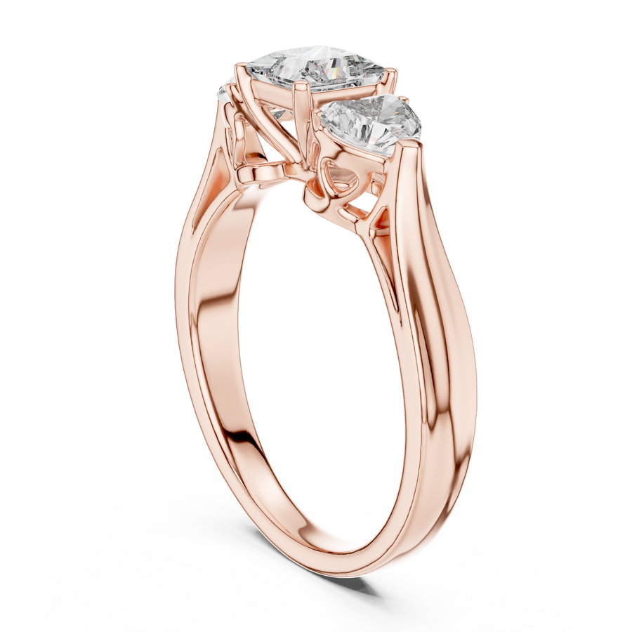 Cordelia 4.25 mm Princess & Heart Diamond Ring