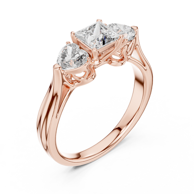 Cordelia 4.25 mm Princess & Heart Diamond Ring