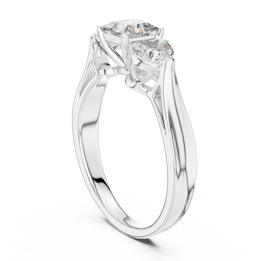 Cordelia 4.25 mm Princess & Heart Diamond Ring