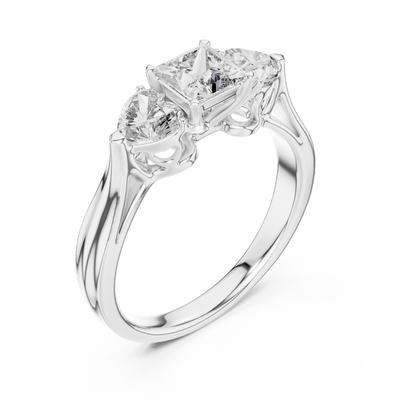 Cordelia 4.25 mm Princess & Heart Diamond Ring