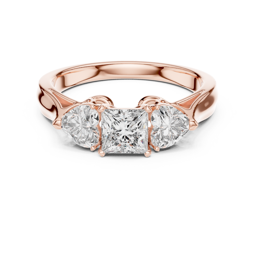 Cordelia 4.25 mm Princess & Heart Diamond Ring