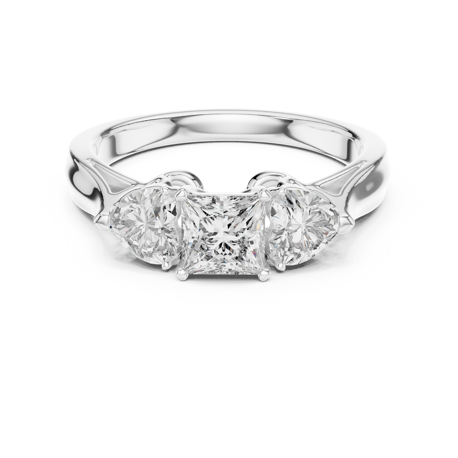 Cordelia 4.25 mm Princess & Heart Diamond Ring
