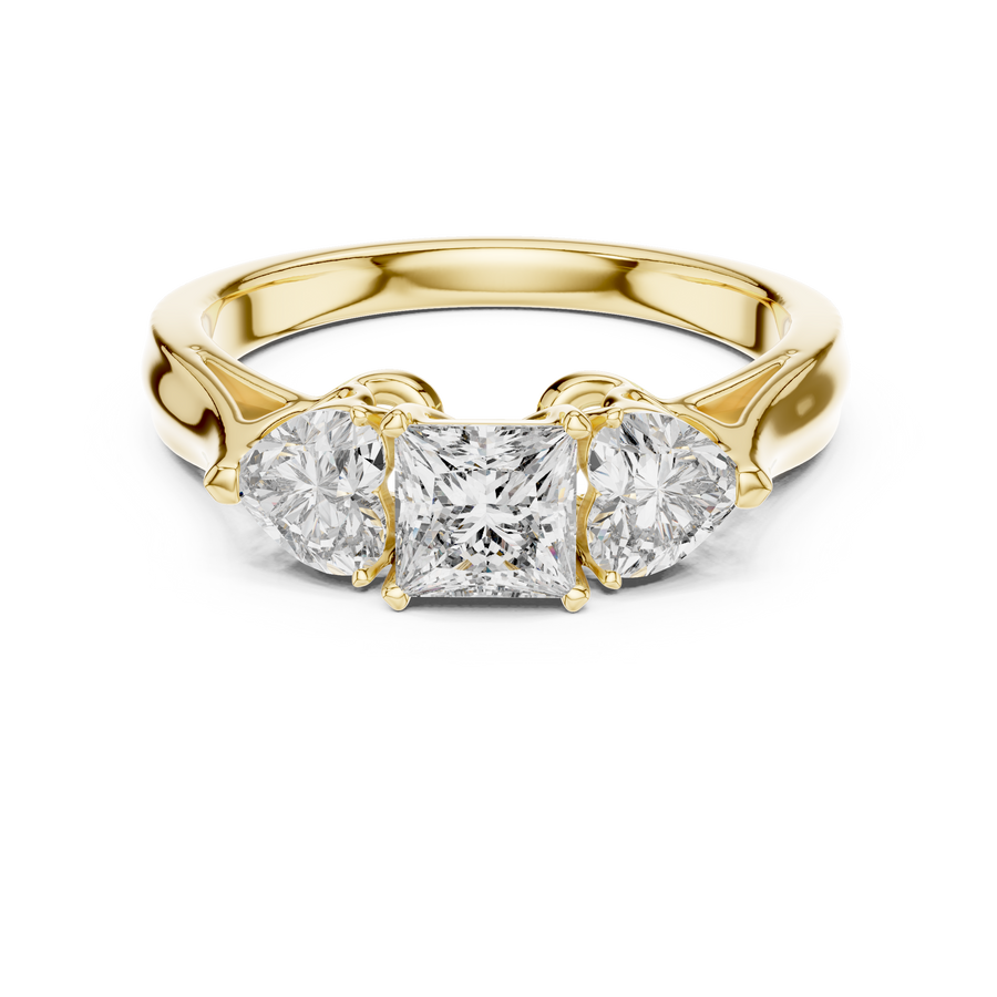 Cordelia 4.25 mm Princess & Heart Diamond Ring