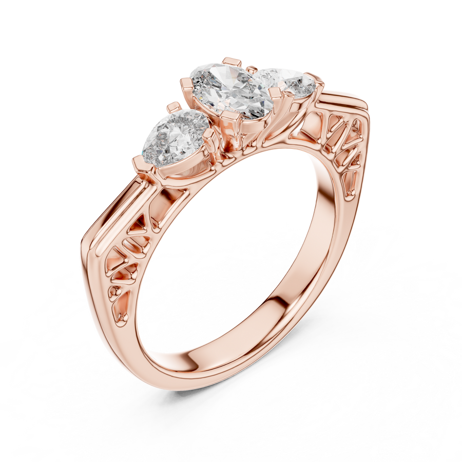 Anneliese 6 mm Oval & Pear Diamond Ring